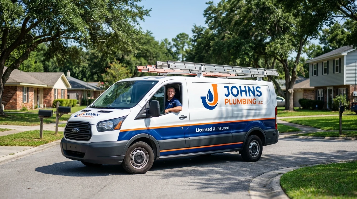 Johns Plumbing LLC service van in Many Farms, AZ