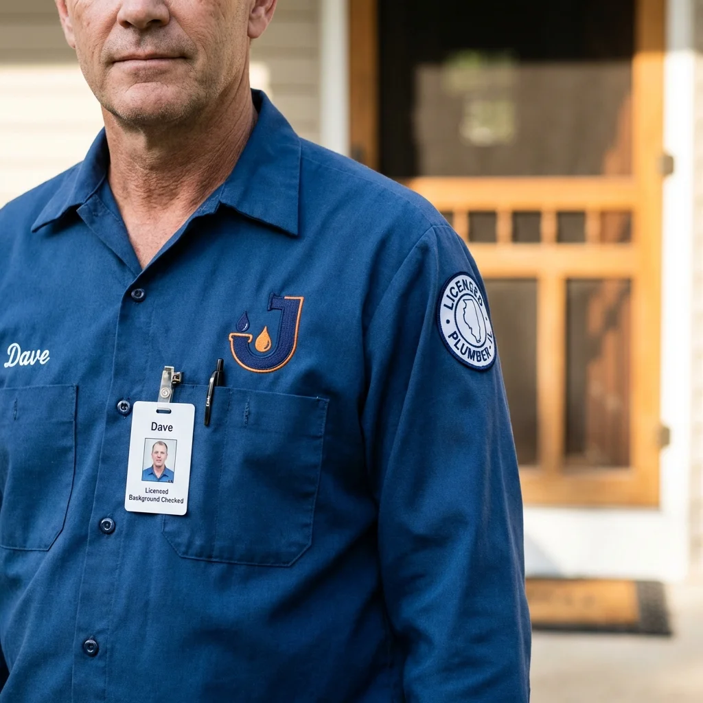 Licensed plumber showing ID badge in Many Farms, AZ