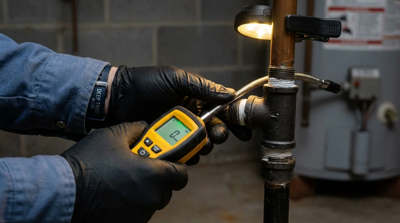 Gas leak detection with electronic sniffer by Johns Plumbing LLC in Many Farms