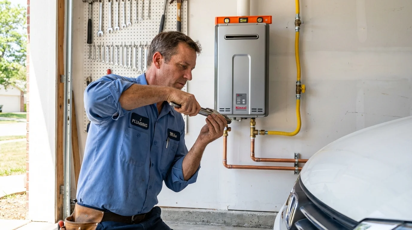 Tankless water heater installation by a Johns Plumbing LLC plumber in Many Farms